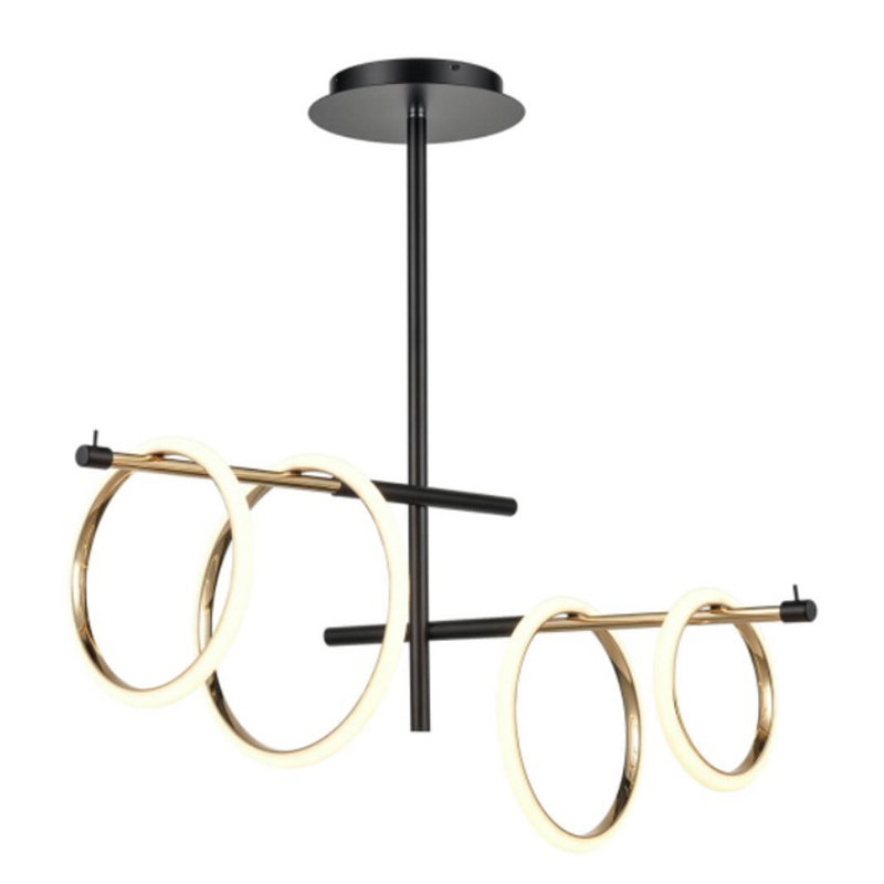 Люстра Jessenia Rings Chandelier 4 Черный Золотой Люстра Jessenia Rings Chandelier 4 Черный Золотой в Липецке | Loft Concept