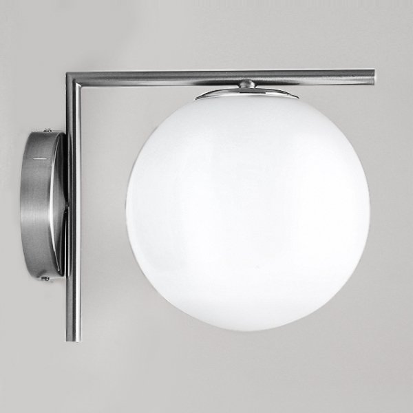 Бра IC Lighting Flos white ball IC C/W Chrome Белый Хром Бра IC Lighting Flos white ball IC C/W Chrome Белый Хром в Липецке | Loft Concept