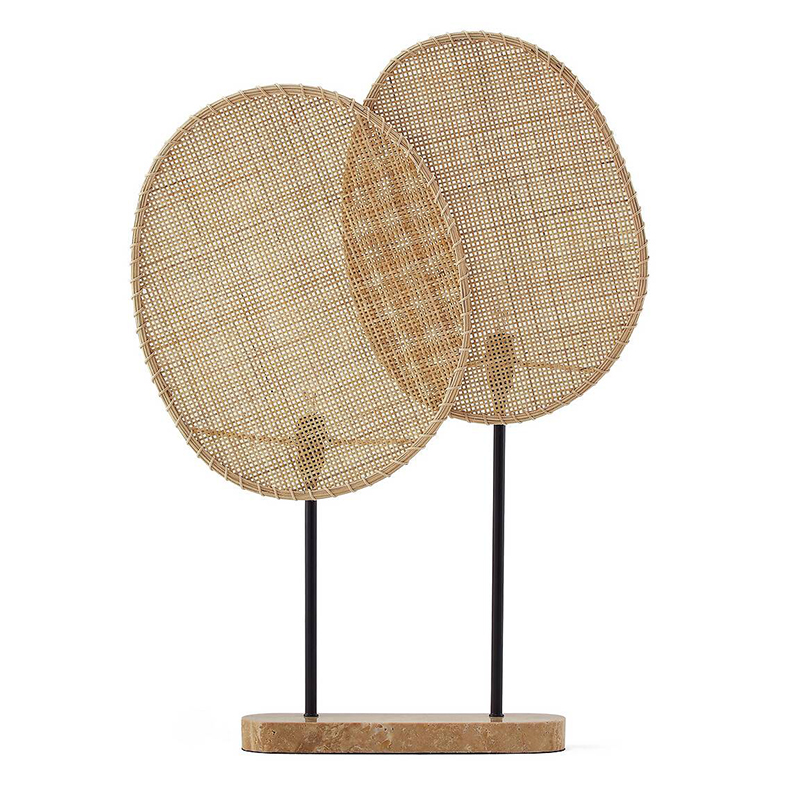 Настольная лампа Wicker Leaves Table lamp Черный Бежевый Настольная лампа Wicker Leaves Table lamp Черный Бежевый в Липецке | Loft Concept