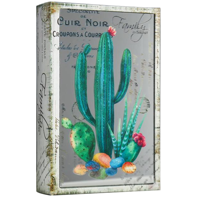 Шкатулка-книга Cactus Mirror Book Box Бежевый Зеленый Шкатулка-книга Cactus Mirror Book Box Бежевый Зеленый в Липецке | Loft Concept