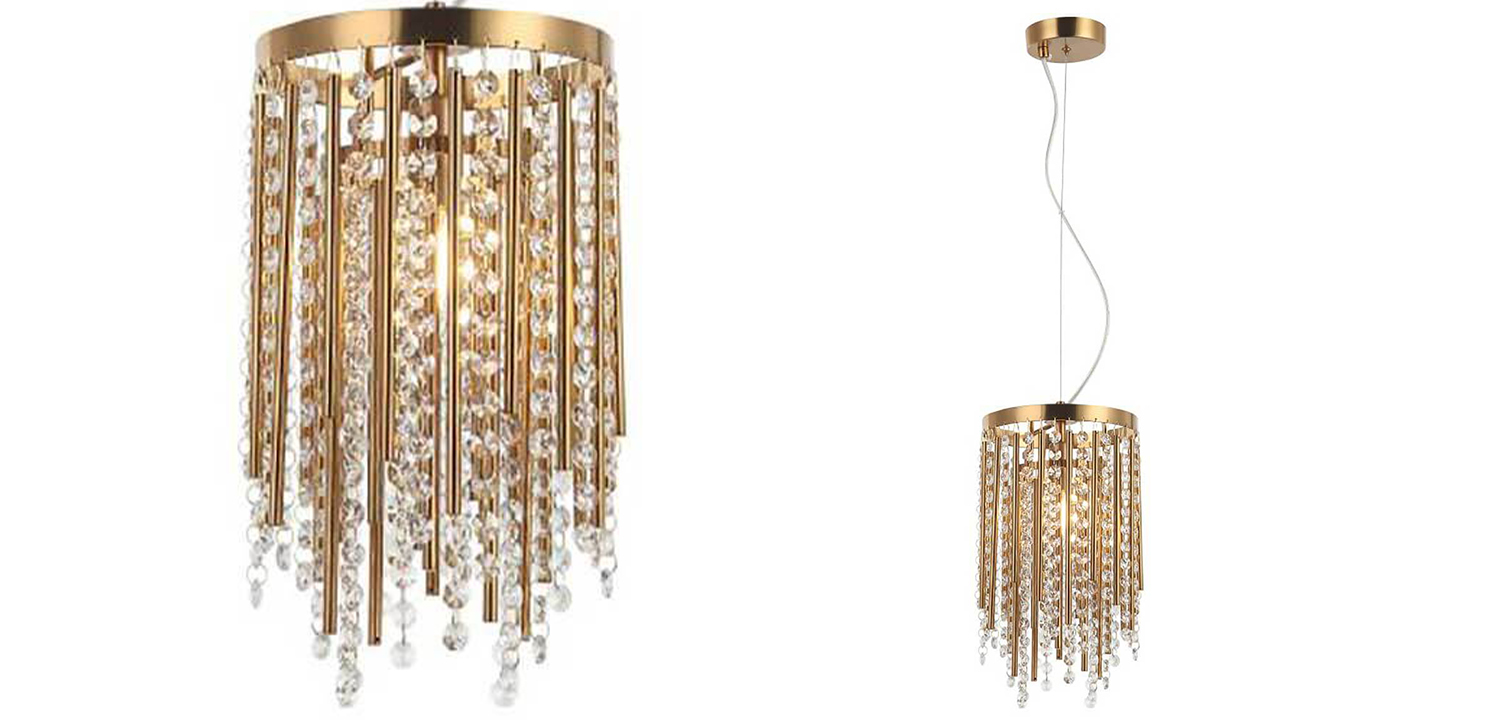 Подвесной светильник Crystal Wind Chimes Bronze Hanging Lamp - фото