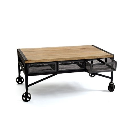 Стол Industrial Metal Three Drawers Cabinet Черный Стол Industrial Metal Three Drawers Cabinet Черный в Липецке | Loft Concept