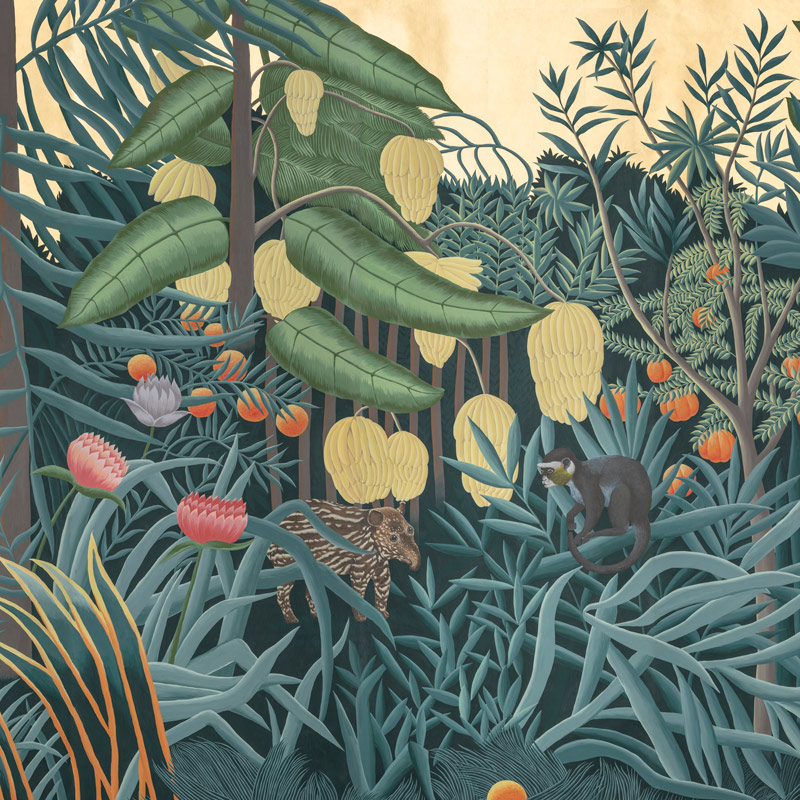 Обои ручная роспись Rousseau Rousseau on Deep Rich Gold gilded paper Обои ручная роспись Rousseau Rousseau on Deep Rich Gold gilded paper в Липецке | Loft Concept