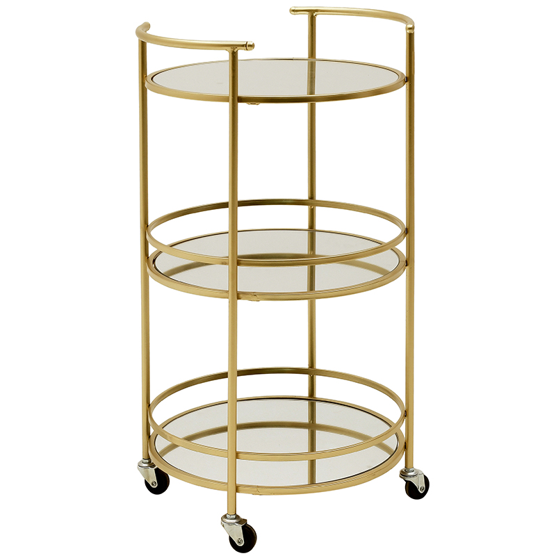 Круглый стол для сервировки Isma Serving Table Золотой Прозрачное Стекло Круглый стол для сервировки Isma Serving Table Золотой Прозрачное Стекло в Липецке | Loft Concept