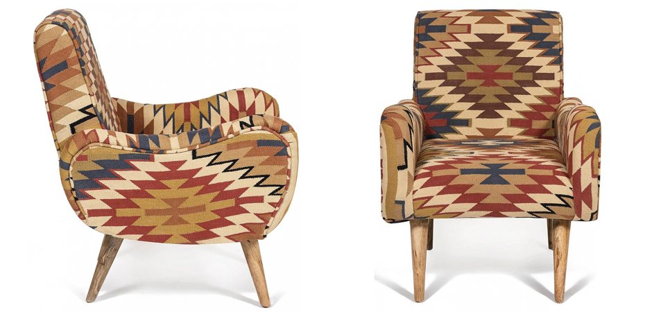 Кресло KELIM Pattern Brown Chair I Кресло KELIM Pattern Brown Chair I - Loft-Concept в Липецке