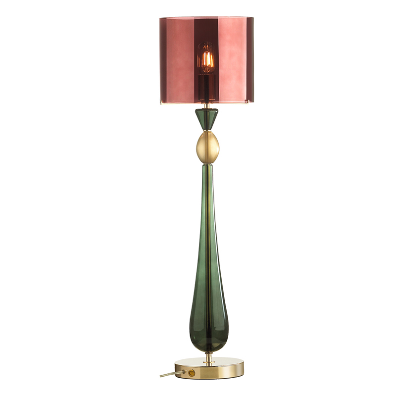 Настольная лампа Roser Burgundy Green Table Lamp Бургундский красный Золотой Зеленый Настольная лампа Roser Burgundy Green Table Lamp Бургундский красный Золотой Зеленый в Липецке | Loft Concept