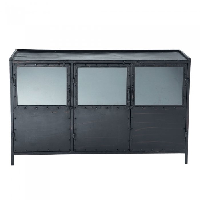 Буфет в стиле Лофт черный Industrial Vitre Big Buffet Черный Буфет в стиле Лофт черный Industrial Vitre Big Buffet Черный в Липецке | Loft Concept