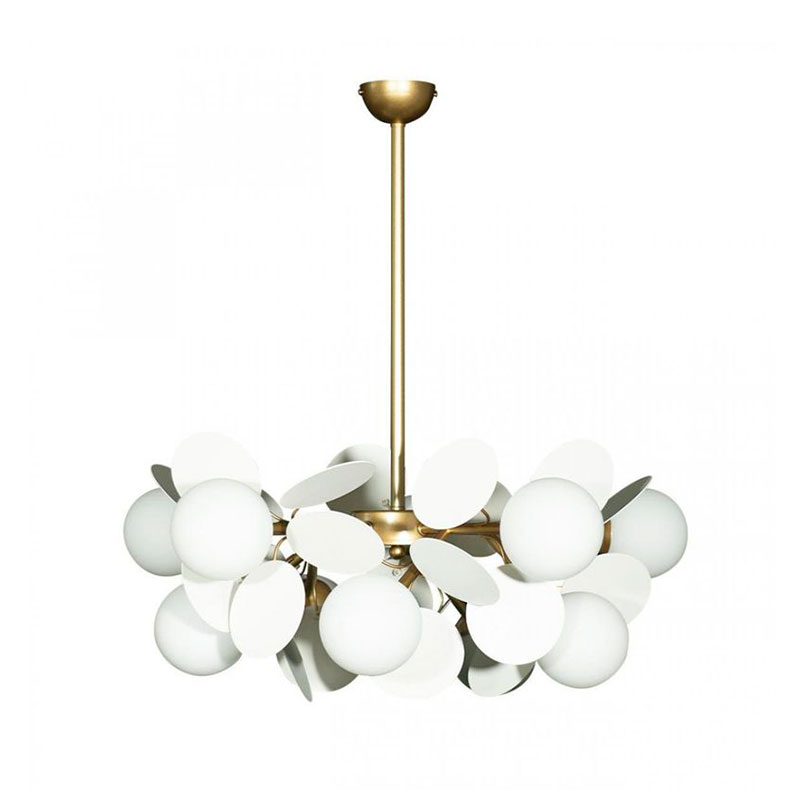 Люстра MATISSE Chandelier White 10 ламп Белый Золотой Люстра MATISSE Chandelier White 10 ламп Белый Золотой в Липецке | Loft Concept