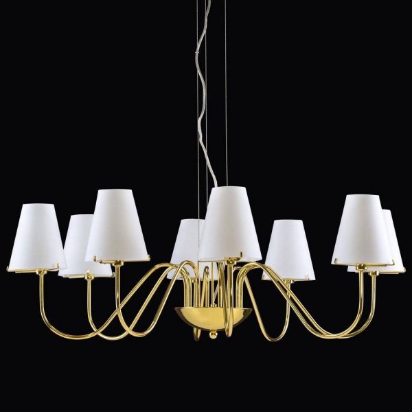 Люстра Imperial Chandelier 8 Глянцевое золото Белый Люстра Imperial Chandelier 8 Глянцевое золото Белый в Липецке | Loft Concept