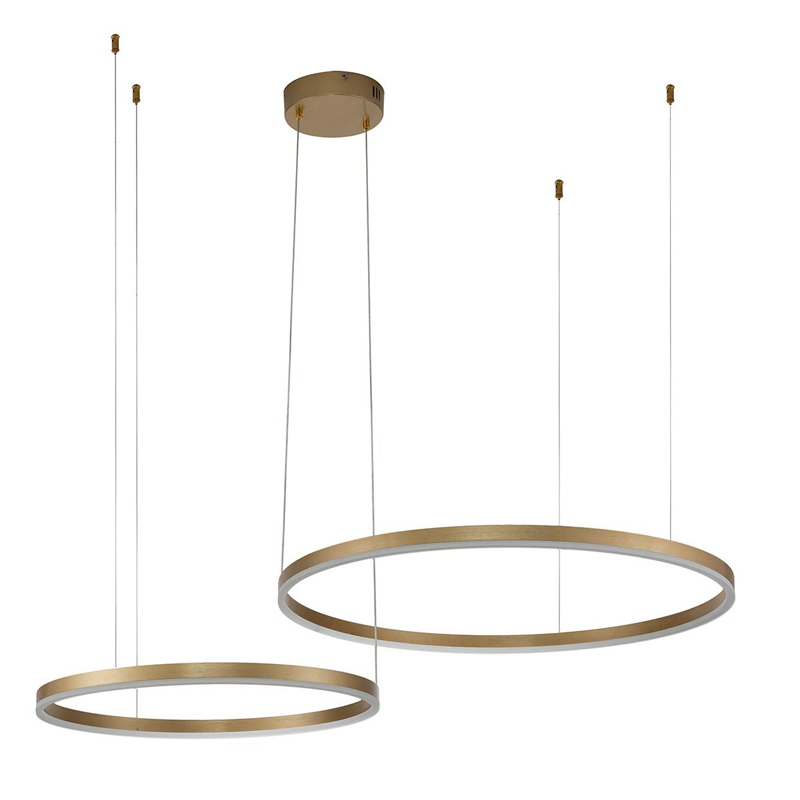 Подвесной светильник Neo Circles Double Gold Золотой Подвесной светильник Neo Circles Double Gold Золотой в Липецке | Loft Concept