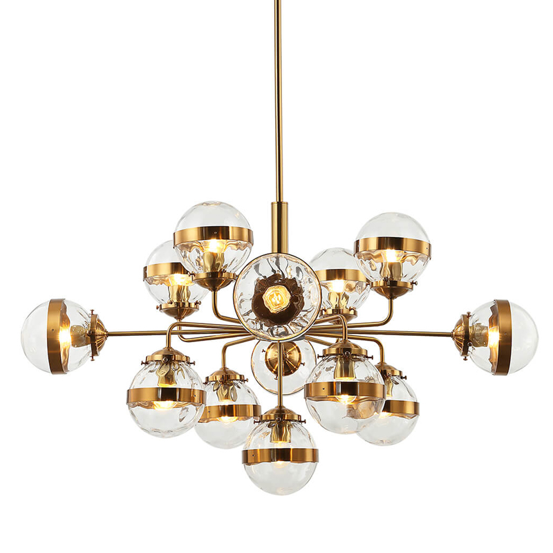 Люстра Greyson Chandelier 13 lamp Глянцевое золото Прозрачный в Липецке | Loft Concept 