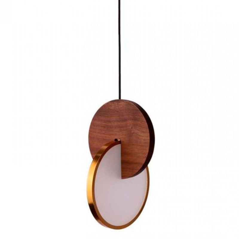 Подвесной светильник Eclipse Pendant Light Wood Золотой Белый Дерево Табак Подвесной светильник Eclipse Pendant Light Wood Золотой Белый Дерево Табак в Липецке | Loft Concept
