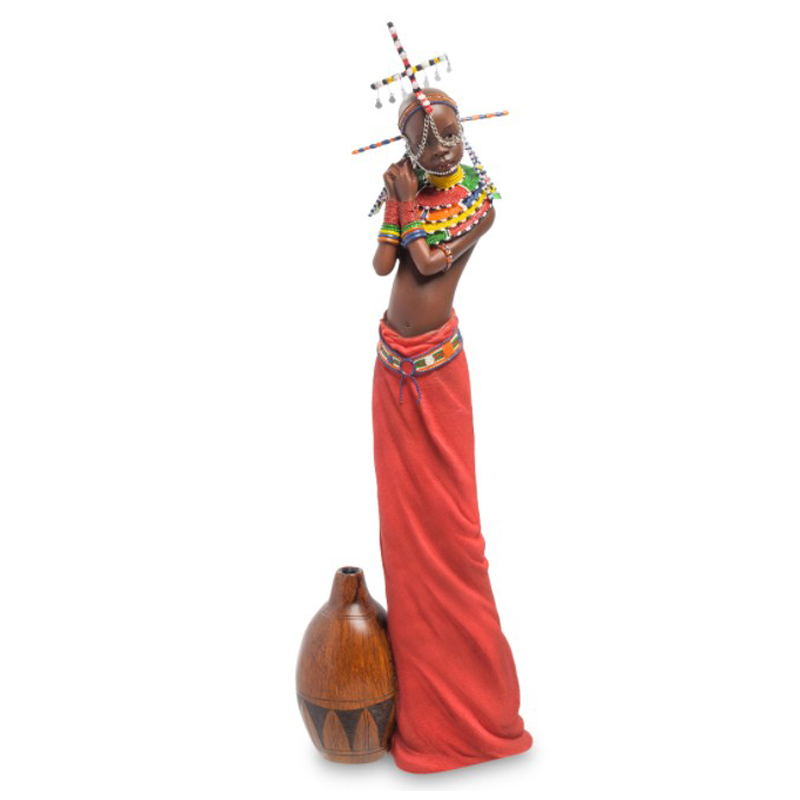 Статуэтка Tribe girl Masai Коричневый Мульти Статуэтка Tribe girl Masai Коричневый Мульти в Липецке | Loft Concept