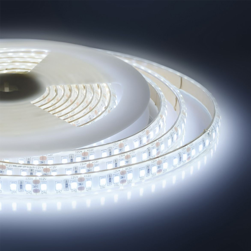 Светодиодная влагозащищенная лента 10W/m 120LED/m 2835SMD холодный белый 5M Белый Светодиодная влагозащищенная лента 10W/m 120LED/m 2835SMD холодный белый 5M Белый в Липецке | Loft Concept