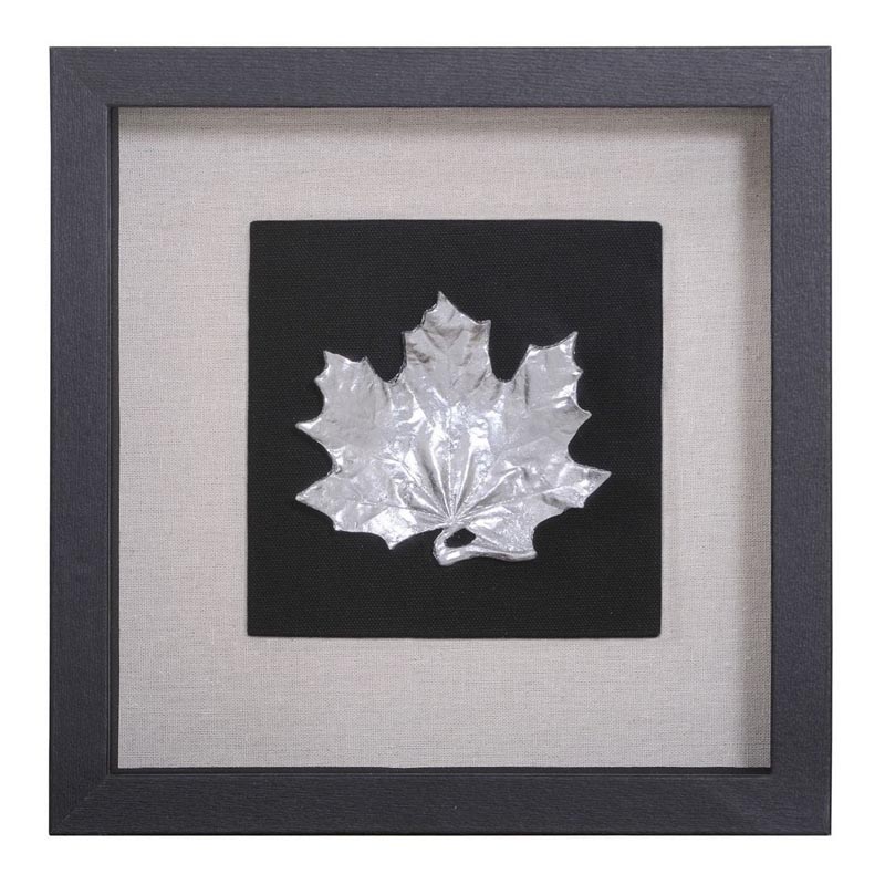 Панно Cassian Maple Leaf Черный Серебряный Панно Cassian Maple Leaf Черный Серебряный в Липецке | Loft Concept