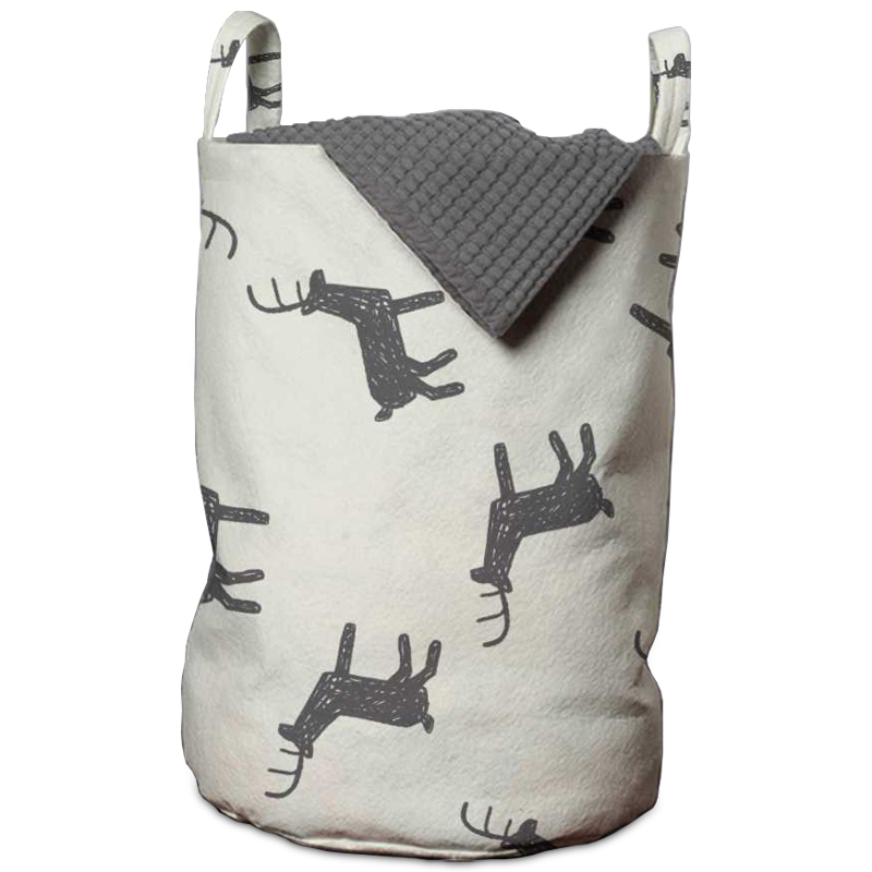 Корзина Deer Pattern Basket Белый Серый Корзина Deer Pattern Basket Белый Серый в Липецке | Loft Concept