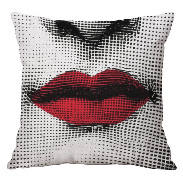 Декоративная подушка Fornasetti lips red Красный (Red) Декоративная подушка Fornasetti lips red Красный (Red) в Липецке | Loft Concept