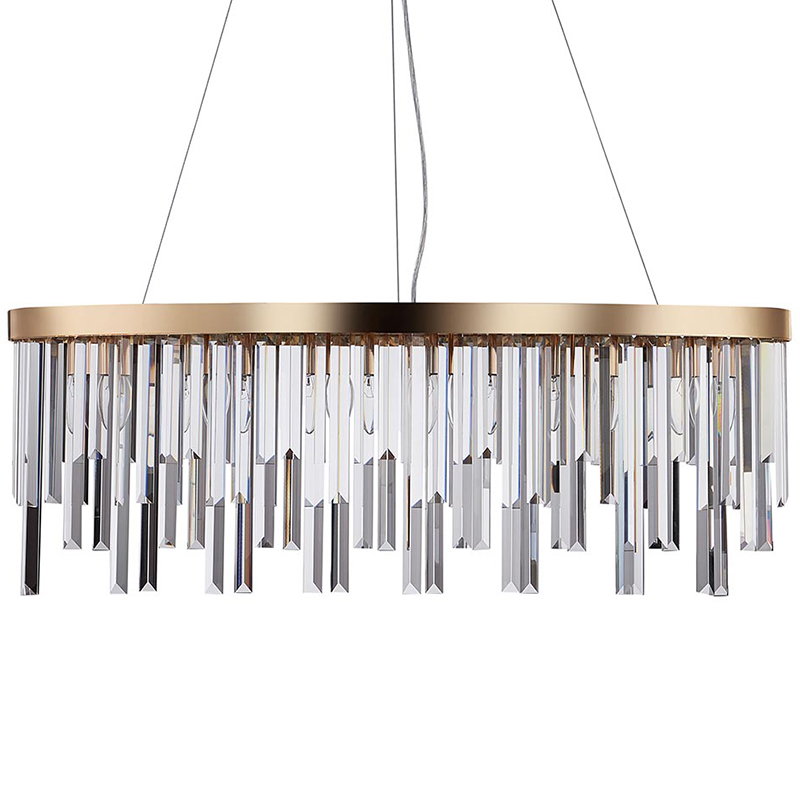 Люстра Bennett Oval Chandelier gold 90 Золотой Прозрачный Люстра Bennett Oval Chandelier gold 90 Золотой Прозрачный в Липецке | Loft Concept