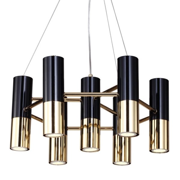 Люстра Ike Chandelier 7 Черный Глянцевое золото Люстра Ike Chandelier 7 Черный Глянцевое золото в Липецке | Loft Concept
