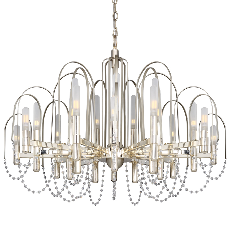 Люстра Perrine Chandelier 93 Золотой Шампань Прозрачный Белый Люстра Perrine Chandelier 93 Золотой Шампань Прозрачный Белый в Липецке | Loft Concept