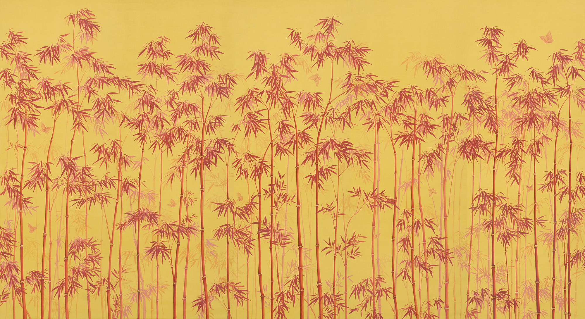 Обои ручная роспись Distant Bamboo Firefly on dyed paper Обои ручная роспись Distant Bamboo Firefly on dyed paper - постер Loft-Concept в Липецке