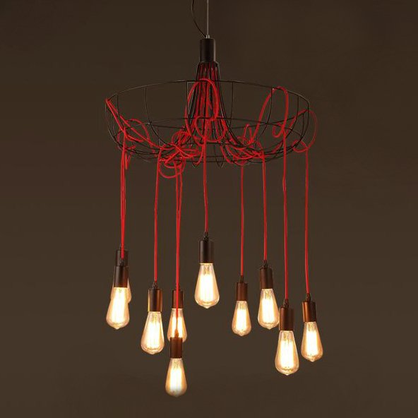 Люстра Blood Wire Chandelier Red 10 Красный Черный Люстра Blood Wire Chandelier Red 10 Красный Черный в Липецке | Loft Concept