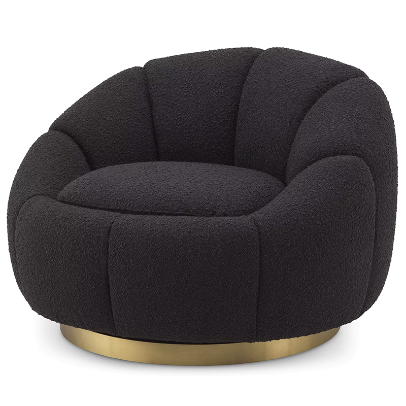 Кресло Eichholtz Swivel Chair Inger Black Черный Латунь Кресло Eichholtz Swivel Chair Inger Black Черный Латунь в Липецке | Loft Concept