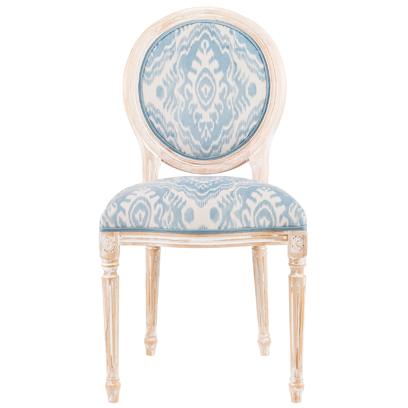 Мягкий стул со светло-голубым узором Ikat Pattern 2 Бежевый Голубой Мягкий стул со светло-голубым узором Ikat Pattern 2 Бежевый Голубой в Липецке | Loft Concept