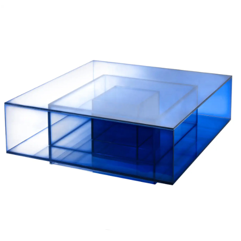 Кофейный Стол Null Blue Glass Clear Transition Color Coffee Table by Studio Buzao Customizable Синий Кофейный Стол Null Blue Glass Clear Transition Color Coffee Table by Studio Buzao Customizable Синий в Липецке | Loft Concept