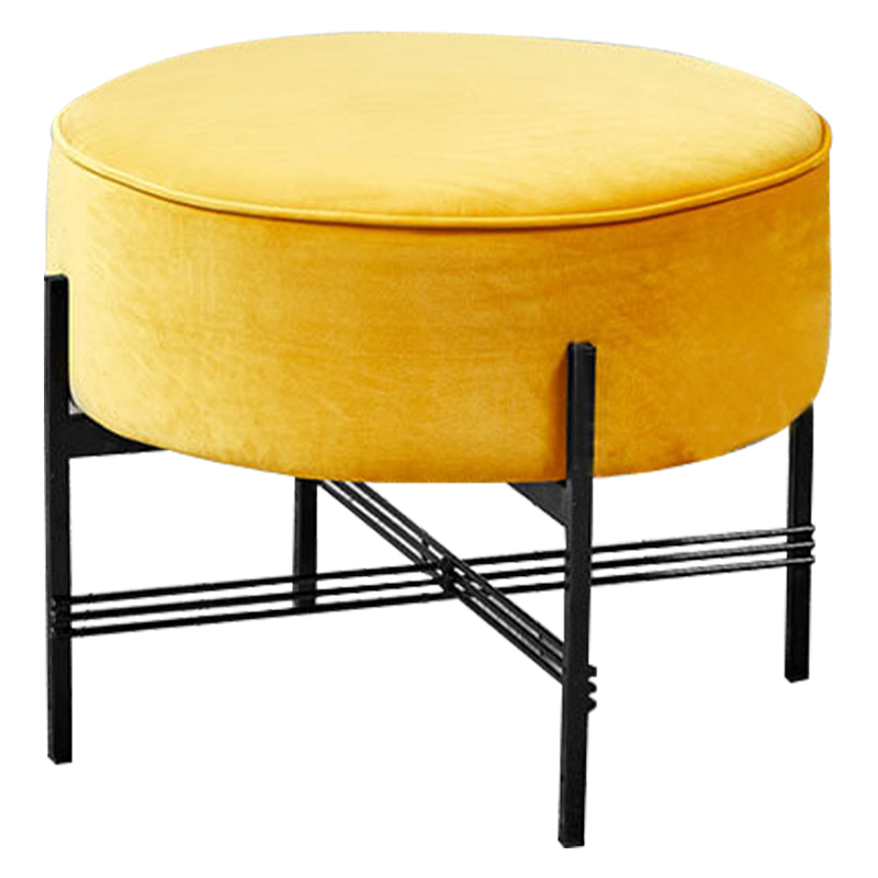 Пуф желтый велюровый Sanjay Velour Pouf Yellow Желтый Черный Пуф желтый велюровый Sanjay Velour Pouf Yellow Желтый Черный в Липецке | Loft Concept