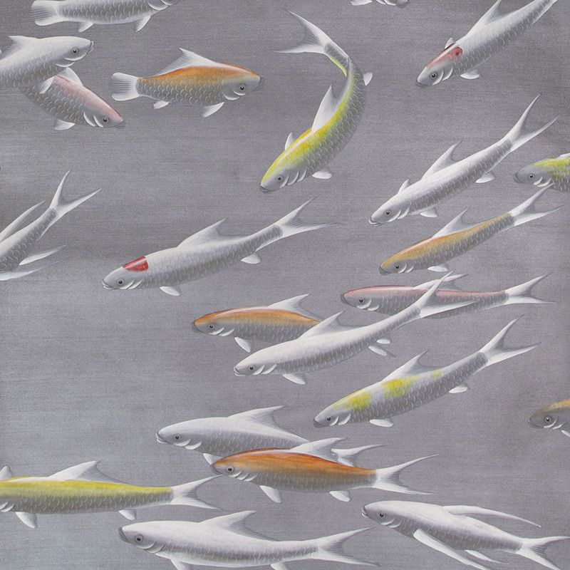 Обои ручная роспись Fishes Koi on Flash metallic Xuan paper Обои ручная роспись Fishes Koi on Flash metallic Xuan paper в Липецке | Loft Concept