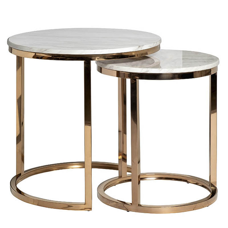Комплект приставных столов Hewdonald Side Tables Глянцевое золото Комплект приставных столов Hewdonald Side Tables Глянцевое золото в Липецке | Loft Concept