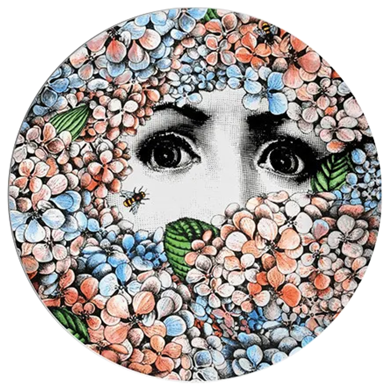 Декоративная тарелка Fornasetti Ortensia Мульти Розовый Голубой Декоративная тарелка Fornasetti Ortensia Мульти Розовый Голубой в Липецке | Loft Concept