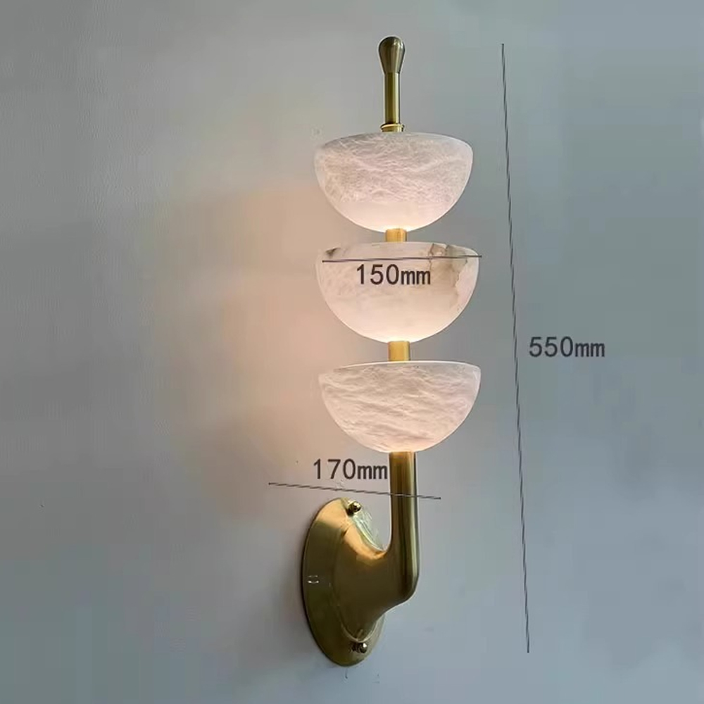 Бра с 3-мя мраморными плафонами в форме чаши Warm Marble Light Бра с 3-мя мраморными плафонами в форме чаши Warm Marble Light в Липецке
