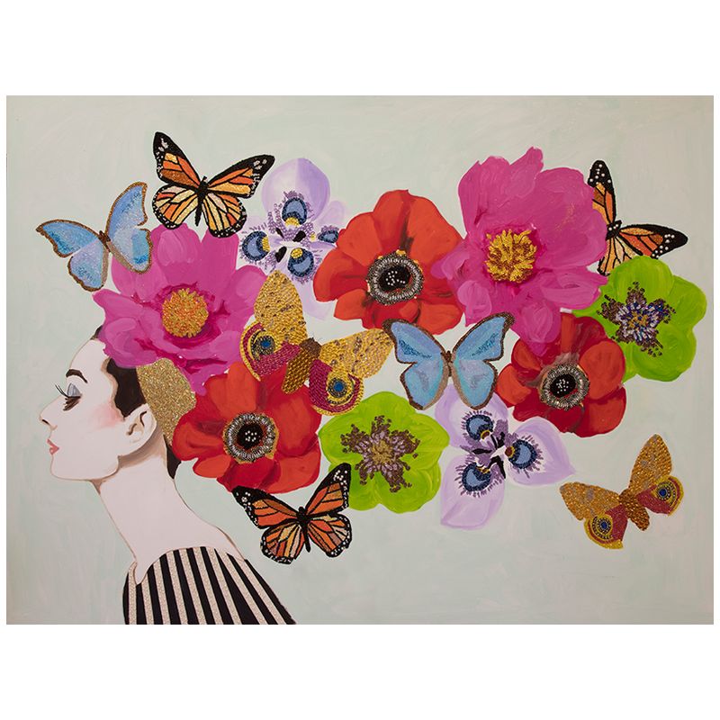 Картина "Audrey with Cascading Flowers And Butterflies” Мульти Картина "Audrey with Cascading Flowers And Butterflies” Мульти в Липецке | Loft Concept