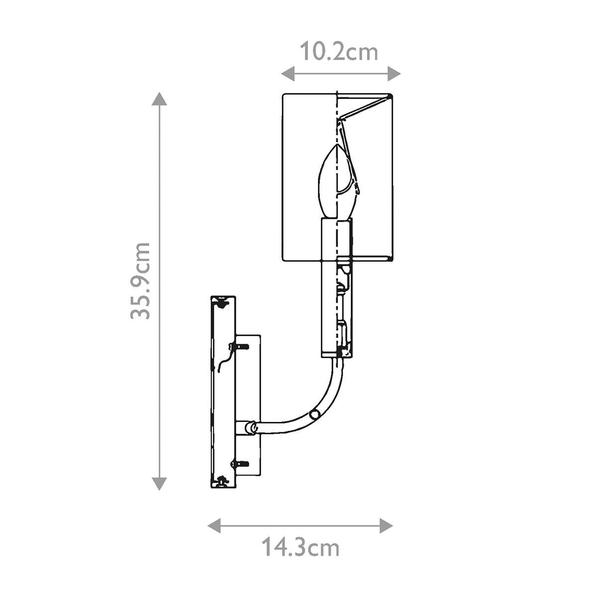 Бра с прямоугольным основанием и белым цилиндрическим льняным абажуром Feiss в Липецке
