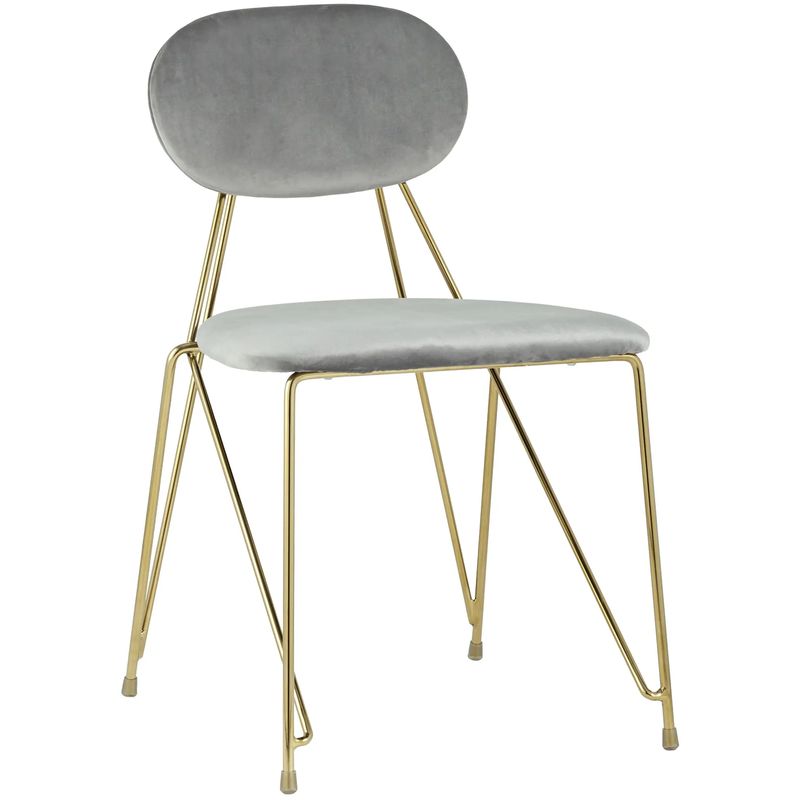 Стул Alice Chair Светло-Серый Велюр Серый Золотой Стул Alice Chair Светло-Серый Велюр Серый Золотой в Липецке | Loft Concept