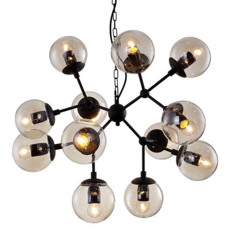 Люстра Modo Chandelier 12 Globes Дымчатый (Smoke) Люстра Modo Chandelier 12 Globes Дымчатый (Smoke) в Липецке | Loft Concept