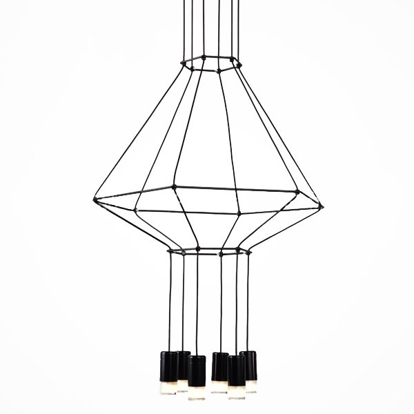 Vibia Wireflow Chandelier 0307 LED Suspension lam  Черный в Липецке | Loft Concept 