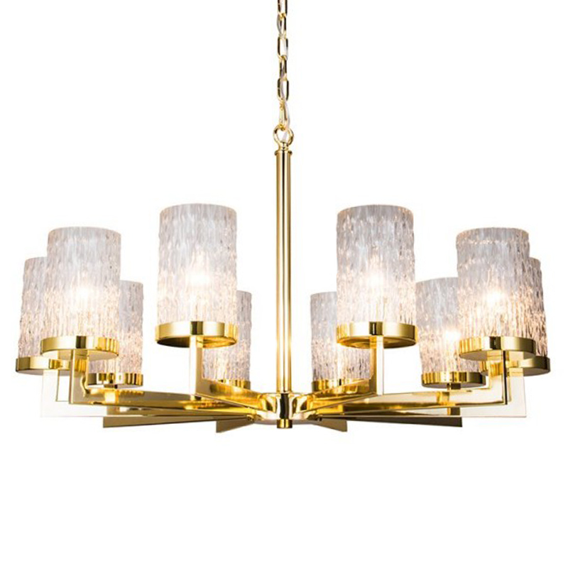 Люстра Estebe Glass Gold Chandelier 10 Прозрачный Золотой Люстра Estebe Glass Gold Chandelier 10 Прозрачный Золотой в Липецке | Loft Concept
