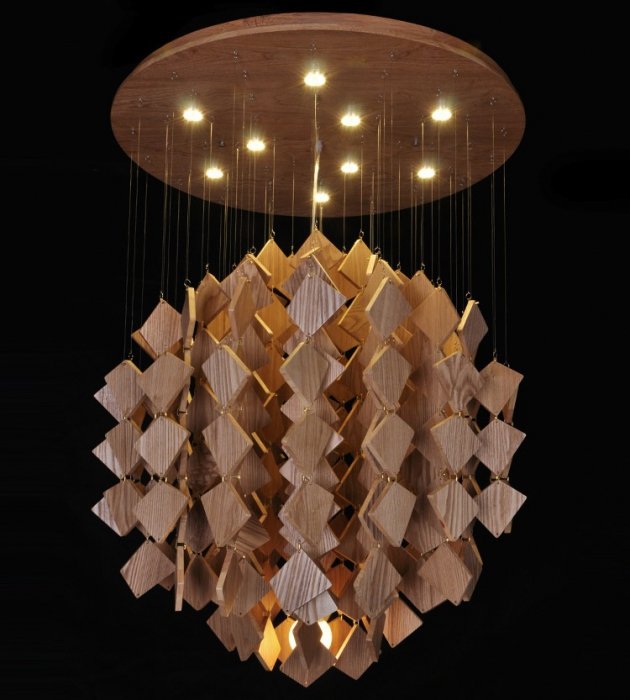 Люстра Wooden Glowworm Quadro Люстра Wooden Glowworm Quadro в Липецке | Loft Concept