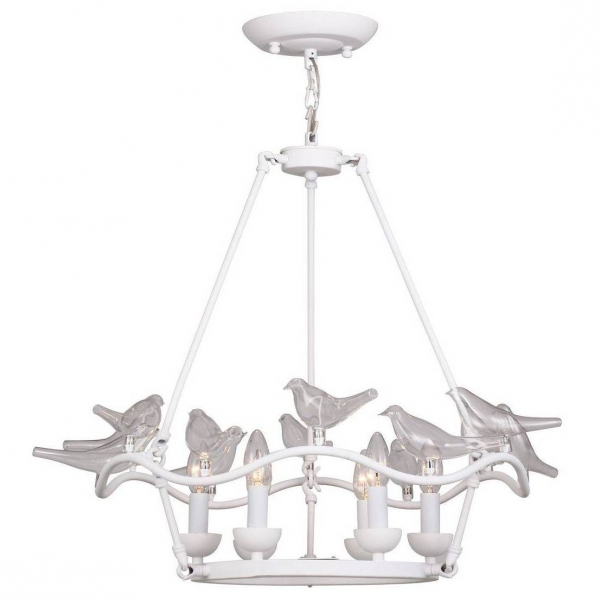 Люстра Dove Chandelier Glass Bird 6 White Белый Люстра Dove Chandelier Glass Bird 6 White Белый в Липецке | Loft Concept