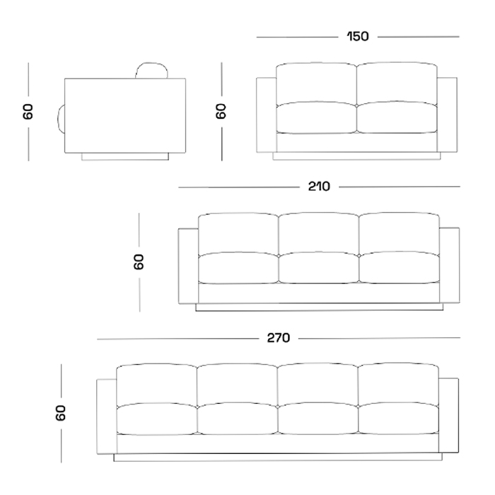 Дизайнерский кожаный диван черный Poltronova Saratoga Sofa Дизайнерский кожаный диван черный Poltronova Saratoga Sofa в Липецке