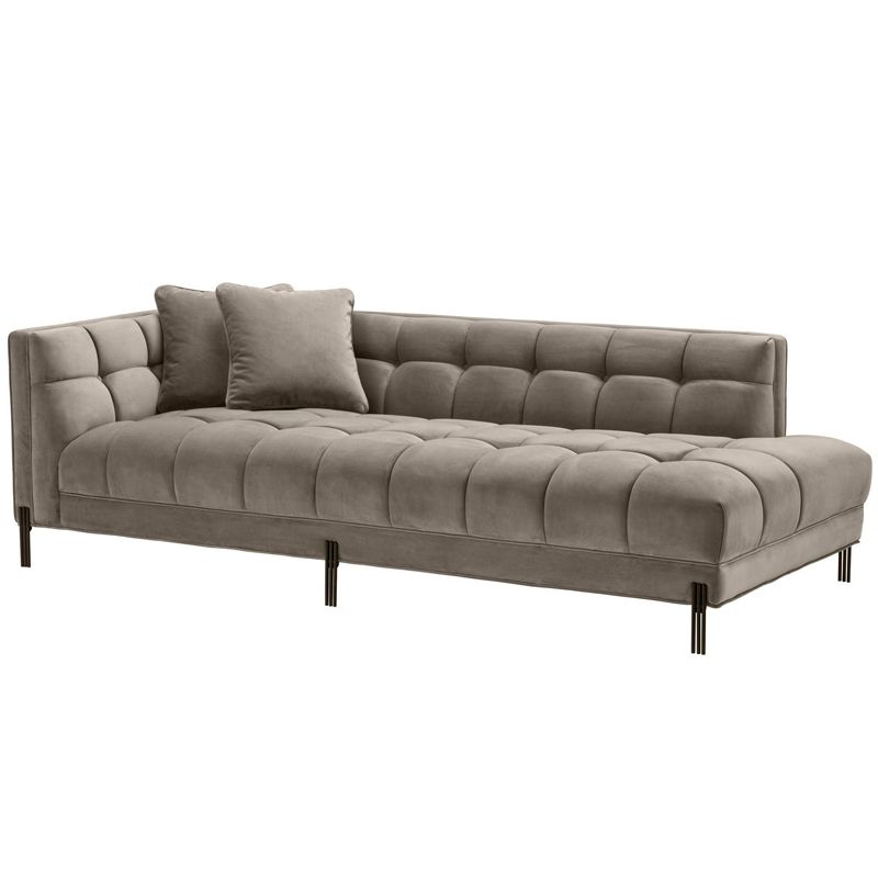 Кушетка Eichholtz Lounge Sofa Sienna Left greige Бежево-серый Темная бронза Кушетка Eichholtz Lounge Sofa Sienna Left greige Бежево-серый Темная бронза в Липецке | Loft Concept