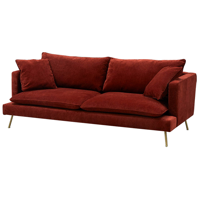 Диван Lambert Sofa Red Красный Красный Золотой Диван Lambert Sofa Red Красный Красный Золотой в Липецке | Loft Concept