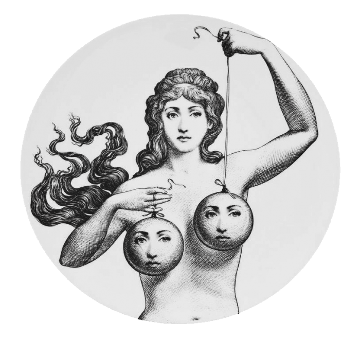 Декоративная тарелка Fornasetti 001 Черный Декоративная тарелка Fornasetti 001 Черный в Липецке | Loft Concept