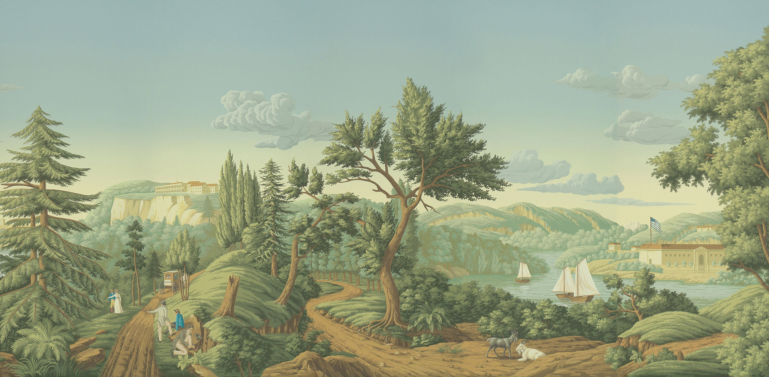 Обои ручная роспись North American River Views Verdoyant on scenic paper Обои ручная роспись North American River Views Verdoyant on scenic paper - постер Loft-Concept в Липецке