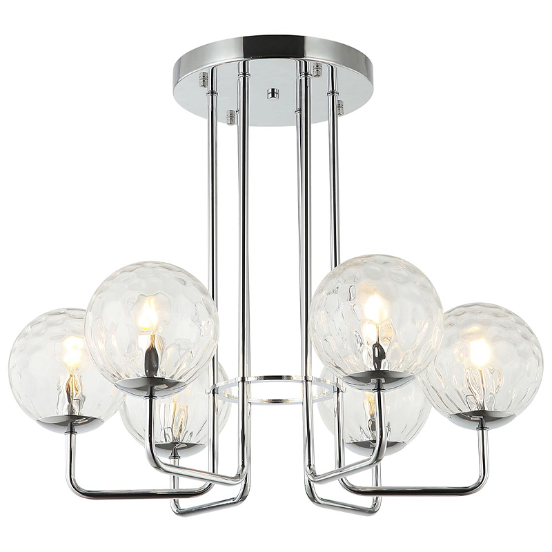 Люстра Hartley Chandelier 6 Хром Прозрачный Люстра Hartley Chandelier 6 Хром Прозрачный в Липецке | Loft Concept