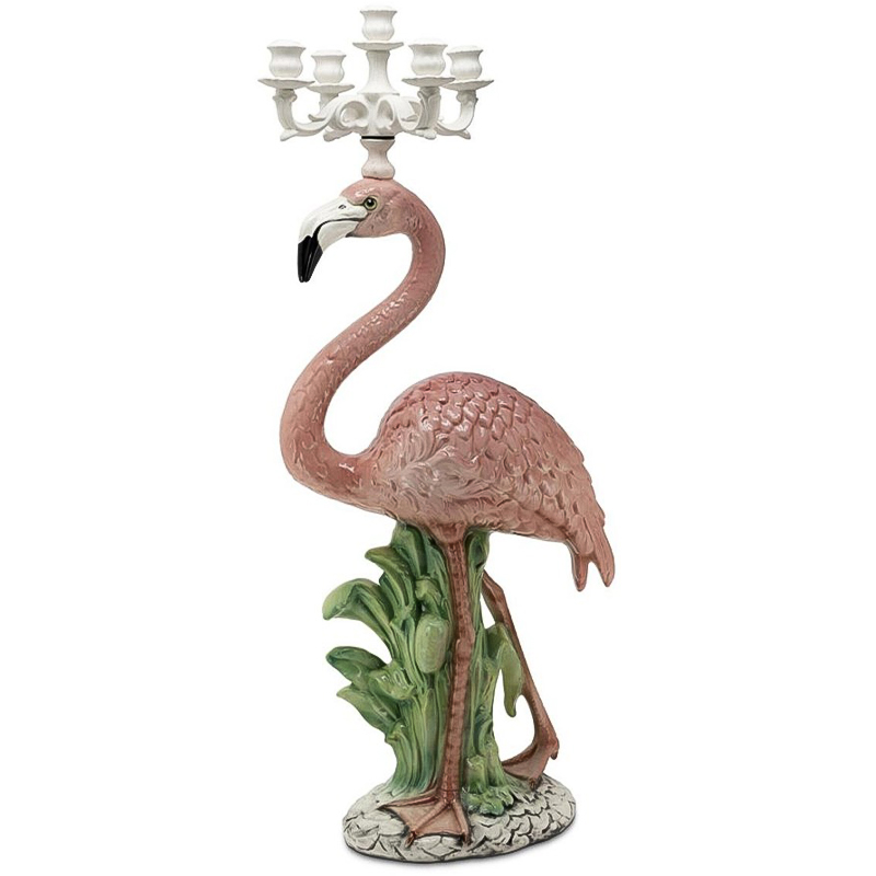 Подсвечник Candleholder Flamingo Bisc Розовый Зеленый Белый Подсвечник Candleholder Flamingo Bisc Розовый Зеленый Белый в Липецке | Loft Concept