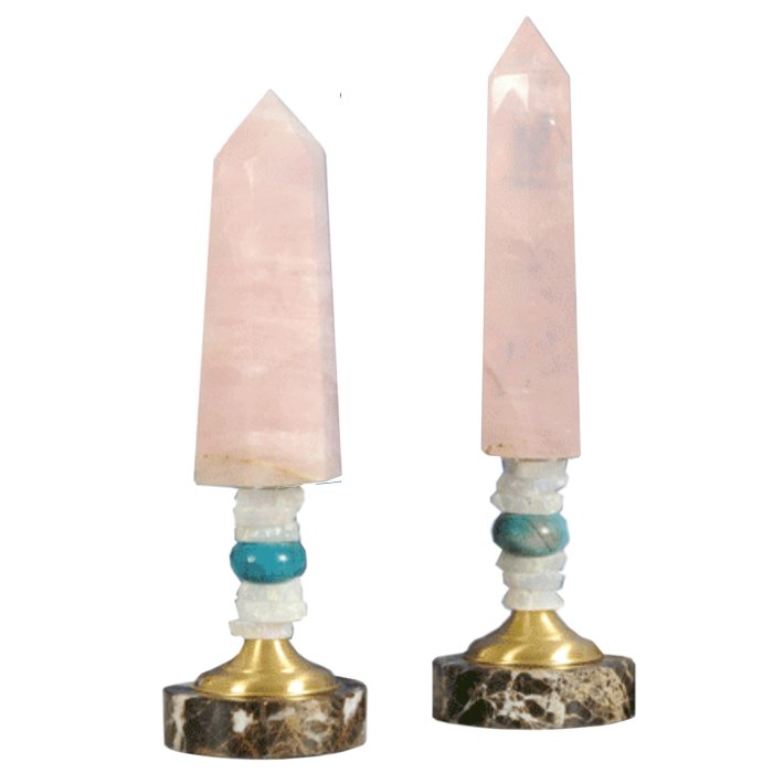 Аксессуар розовый кварц Pointe cristal quartz rose Латунь Розовый Аксессуар розовый кварц Pointe cristal quartz rose Латунь Розовый в Липецке | Loft Concept